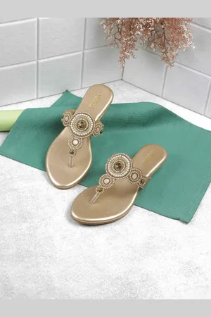 Metro Women Ethnic T-Strap Flats
