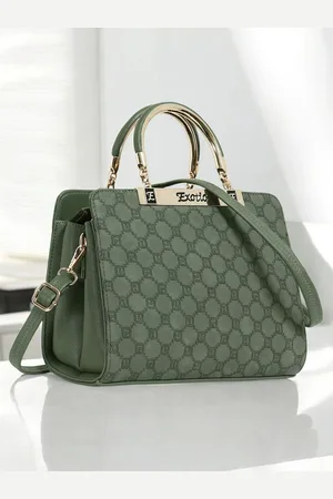 EXOTIC Women Brand Logo Printed Structured Handheld Bag