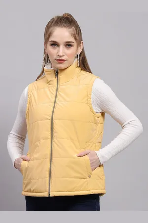Monte Carlo Women Mock Collar Solid Casual Padded Jacket