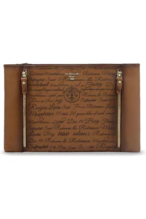 Da Milano Women Typography Printed Structured Leather Handheld Bag
