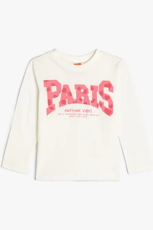 Koton Girls Typography Printed Round Neck T-shirt