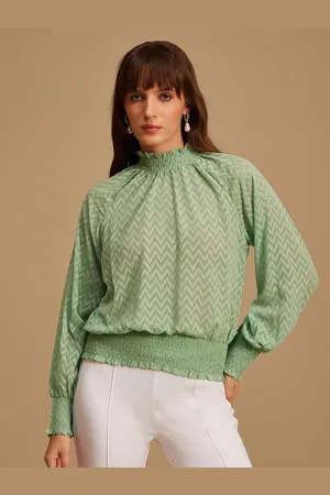 Kazo Women Green Blouson Top