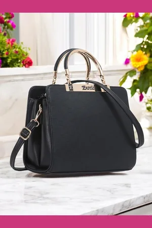 EXOTIC Women Brand Logo Printed Structured Handheld Bag