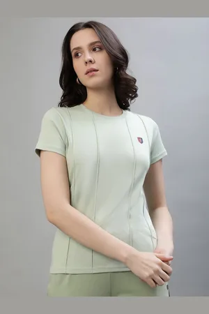 ICONIC Women Solid Round Neck Cotton T-shirt