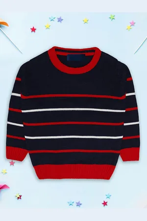 CHKOKKO Boys Striped Woollen Pullover