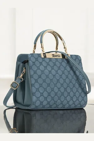 EXOTIC Women Brand Logo Printed Structured Handheld Bag