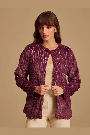 Kazo Women Magenta Longline Tailored Jacket