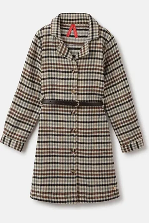 Blue Giraffe Girls Checked Shirt Dress