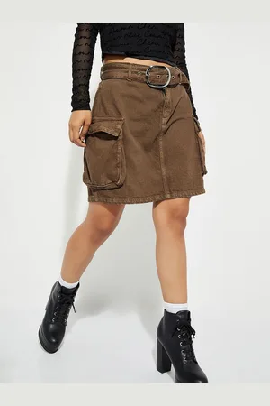 Max Collection URB_N Women Cargo Denim Skirt