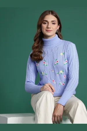 DressBerry Women Floral Pullover with Embroidered Detail
