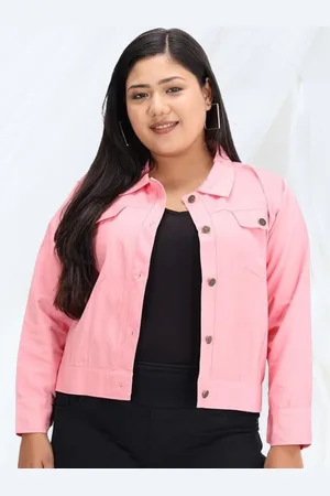 Funday Fashion Women Spread Collar Solid Cotton Casual Denim Jacket