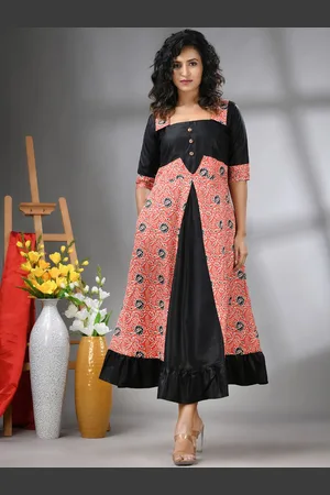 Charukriti Women Ajrat Printed A-Line Maxi Ethnic Dresses