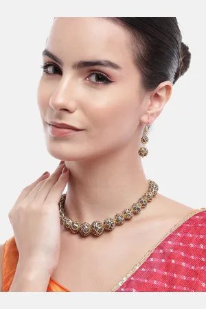 Anouk Premium Beads Gold-Plated Acrylic Balls Necklace Set