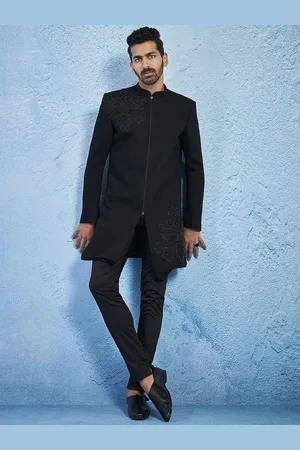 Vastramay Men Embroidered Slim-Fit Sherwani Set
