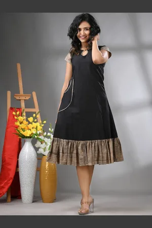 Charukriti A-Line Midi Ethnic Dress