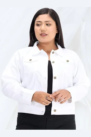 Funday Fashion Women Spread Collar Solid Cotton Casual Denim Jacket