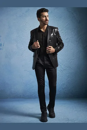 Vastramay Men Embroidered Slim-Fit Single-Breasted Two-Piece Suit