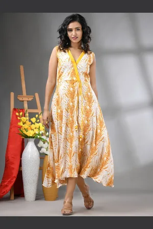 Charukriti Shibori Printed Sleeveless Maxi Ethnic Dress