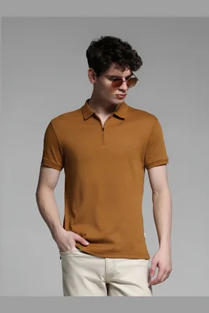 JACK & JONES Men Solid Polo Collar Cotton Slim Fit T-shirt