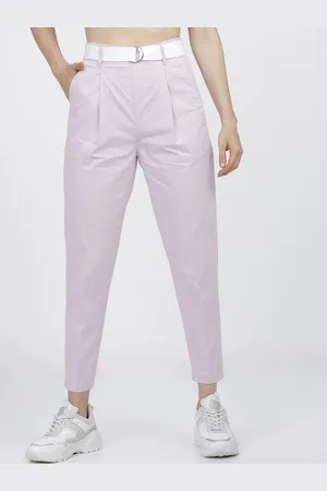 Tokyo Talkies Women Mid-Rise Straight Fit Cigarette Trousers