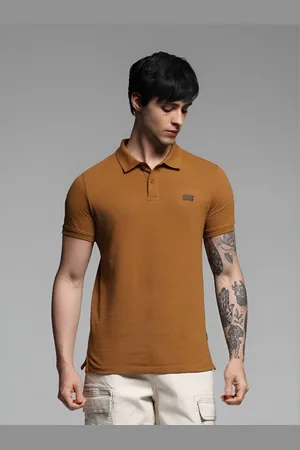 JACK & JONES Men Solid Polo Collar Cotton Slim Fit T-shirt