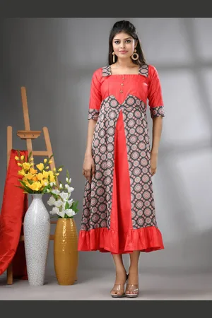 Charukriti Printed A-Line Ethnic Dress