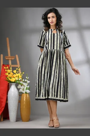Charukriti Embellished Fit & Flare Midi Ethnic Dresses