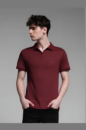 JACK & JONES Men Solid Polo Collar Cotton T-shirt