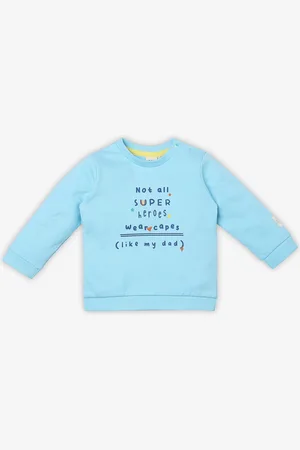 Ed-a-Mamma Unisex Kids Typography Printed Round Neck Cotton Pullover Sweatshirt