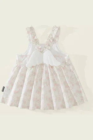 LULU & SKY Girls Floral Printed Cotton Top With Wings