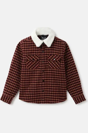 Blue Giraffe Boys Tartan Checks Opaque Checked Casual Shirt