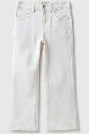 Benetton Girls Mid-Rise Wide Leg Jeans