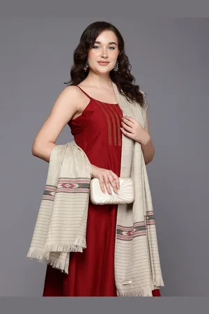 Cayman Geometric Woven Design Woollen Shawl