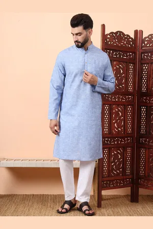 Latest Chikan Garments Geometric Woven Design Mandarin Collar Straight Kurta