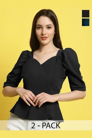 Metronaut Womens - Pack Of 2 Sweetheart Neck Crop Top