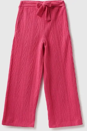Benetton Girls Self Design Knitted Regular Trousers