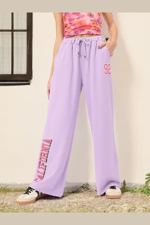 DressBerry Women Knit Flex Printed Wide Leg Track Pants