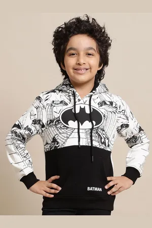 Kidsville Batman Boys Cotton Printed Regular Fit Hooded Casual Sweatshirts