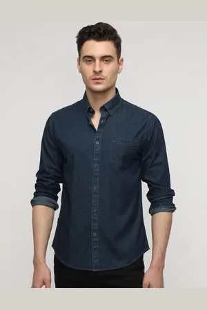 Crocodile Men Comfort Button-Down Collar Textured Cotton Casual Shirt