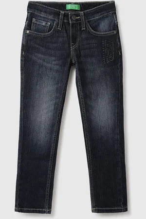 Benetton Boys Cotton Mid-Rise Slim Fit Jeans