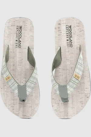 Woodland Men Checked Thong Flip-Flops