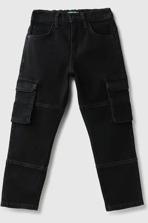 Benetton Boys Mid-Rise Cotton Straight Fit Jeans
