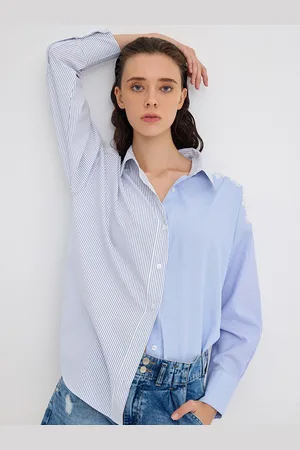 COVER STORY Women Spread Collar Multi Striped Cotton Casual Shirt
