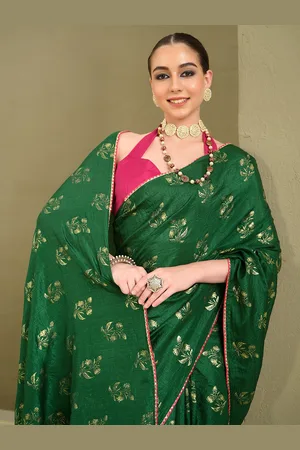 Sangria Women Floral Printed Saree With Blouse Piece