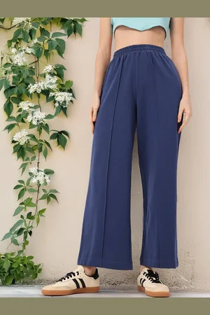 DressBerry Women Inky Minimalist Mood Flared Wide Leg Knit Trousers