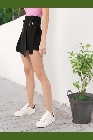 DressBerry Women Urban Boho Belted Wrap Mini Skirt