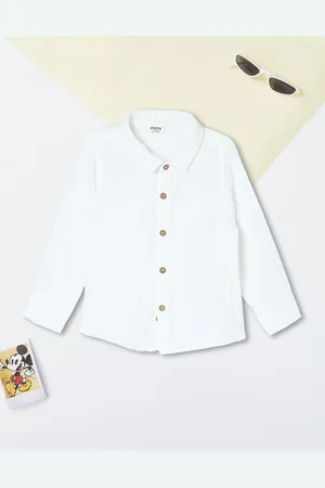 Max Collection Boys Spread Collar Solid Cotton Casual Shirt
