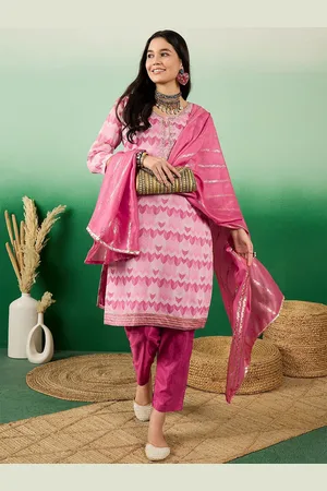Sangria Floral Printed Zari Pure Cotton Unstitched Dress Material