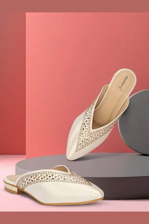 DressBerry Women Embellished Mules Flats