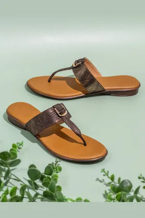 Inc 5 Women Solid Party T-Strap Flats with Buckles